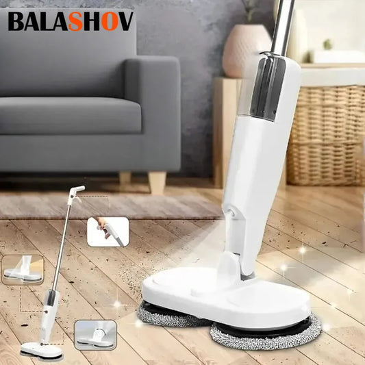 Electric Spin Mop – 360° Rotating Floor Cleaner, Wet & Dry Use w/ Squeeze Function | Hand Push Household Mop for Tile & Hardwood